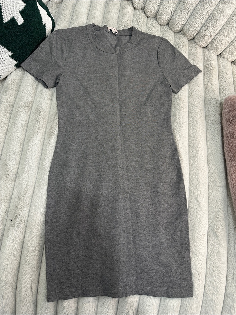 Sunday Best Short-Sleeve Heather Grey Mini Dress